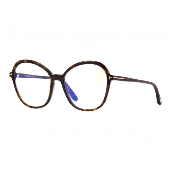 NEW TOM FORD FT5577-B/S 052 EYEGLASSES TF5577-B 052 CAT EYE HAVANA WOMEN EYEWEAR - Picture 1 of 3